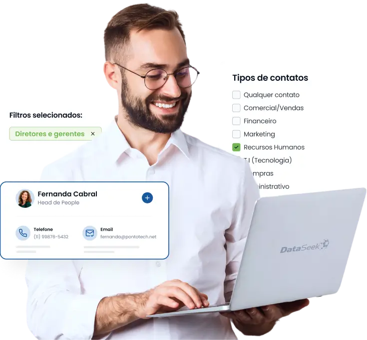 Profissional utilizando a plataforma DataSeek